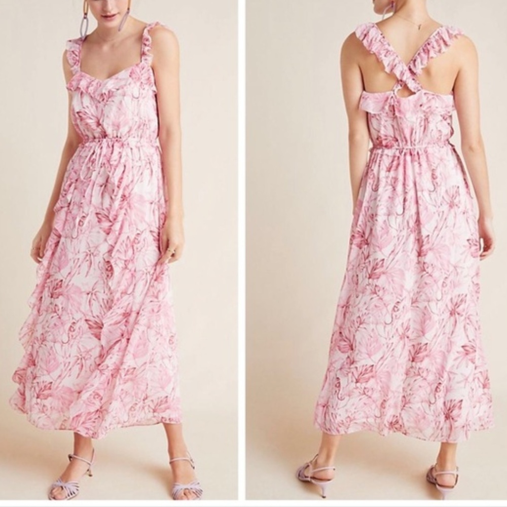 Anthro Gal Meets Glam Cheryl Ruffled Maxi Dress - Picture 3 of 15